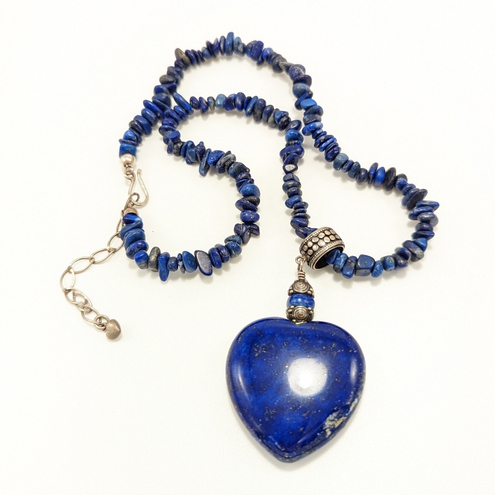 Vintage Lapis Heart Necklace